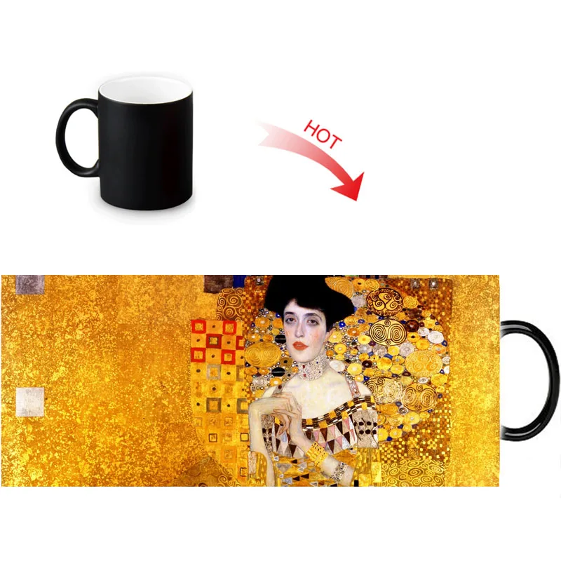 Gustav Klimt печатные кружки меняющие цвет домашний фарфор чаша для чая молока