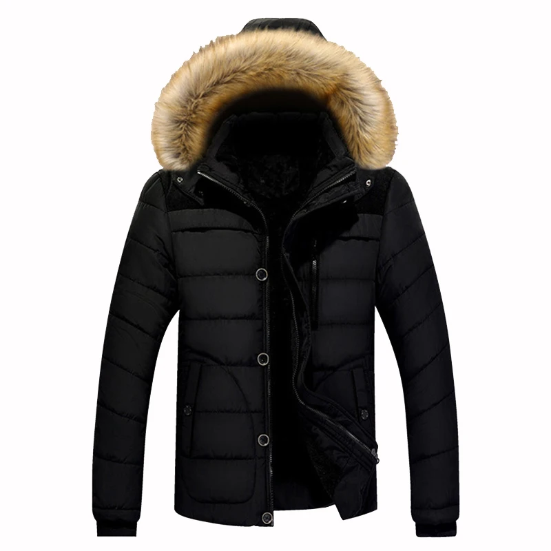 Covrlge Winter Thick Mens Parka Fur Hooded Brand 2019 New Parka Coat Men Down Keep Warm Fashion Plus Asian Size M-4XL 5XL MWM076