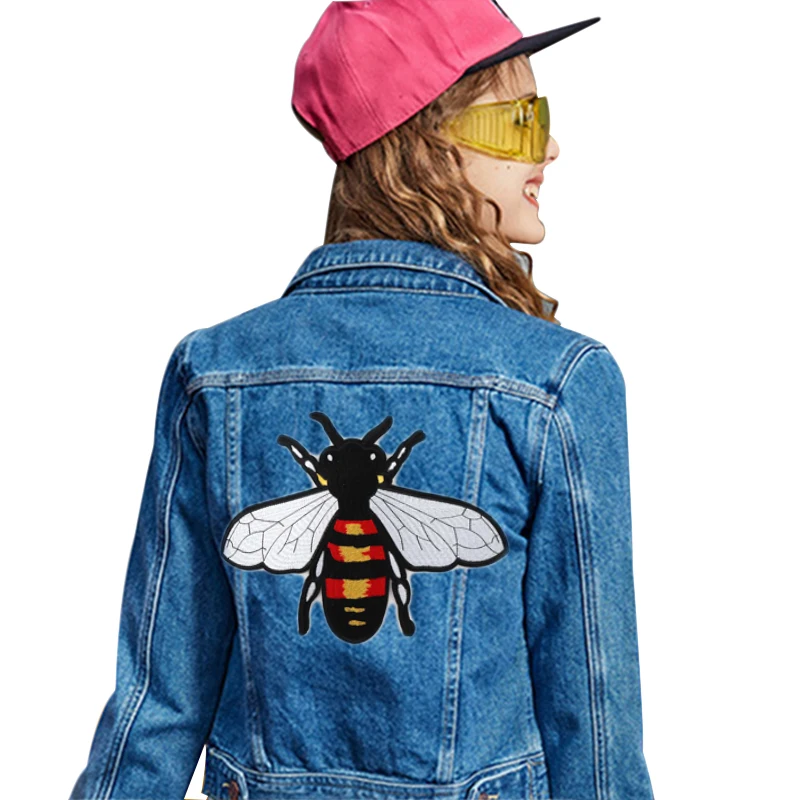 1 Pc Embroidery Bee Patches Mulity Iron On Punk Motif Applique DIY Clothes Accessory Stickers | Дом и сад
