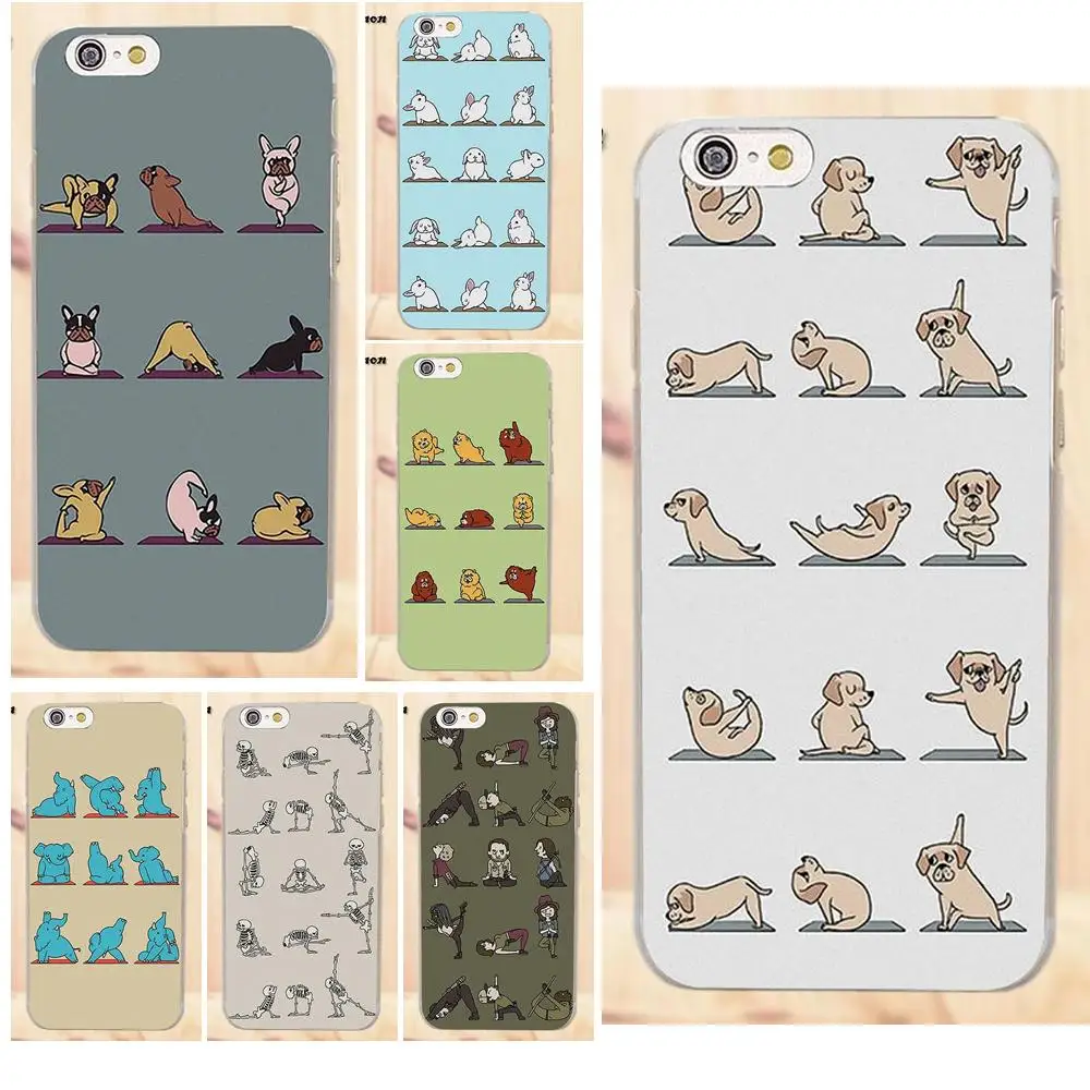 Смешные йога-собаки кошки слоники милые животные для Samsung Galaxy A3 A5 A7 J1 J2 J3 J5 J7 2015 2016 2017 мягкий ТПУ дизайн на заказ