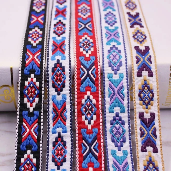 

10 ярдов родная вышивка этническое жаккардовое плетение тканая лента кружевная лента 2 см аксессуары для одежды украшение цыганский Бохо-ст...