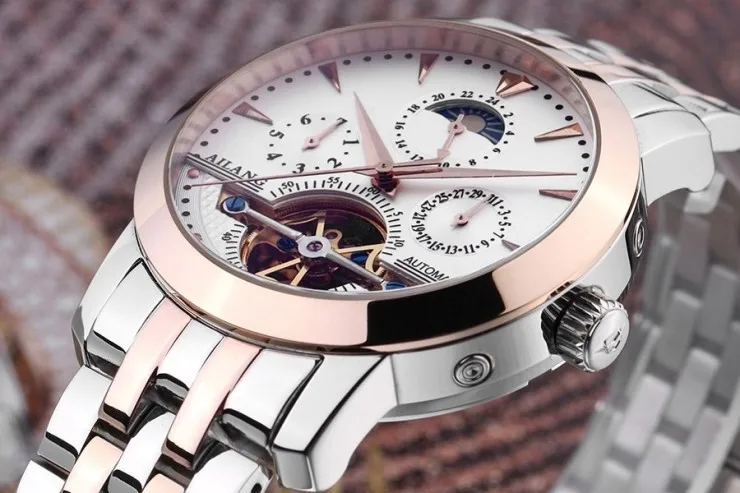 Высококачественные мужские механические часы с турбийоном AILANG полностью