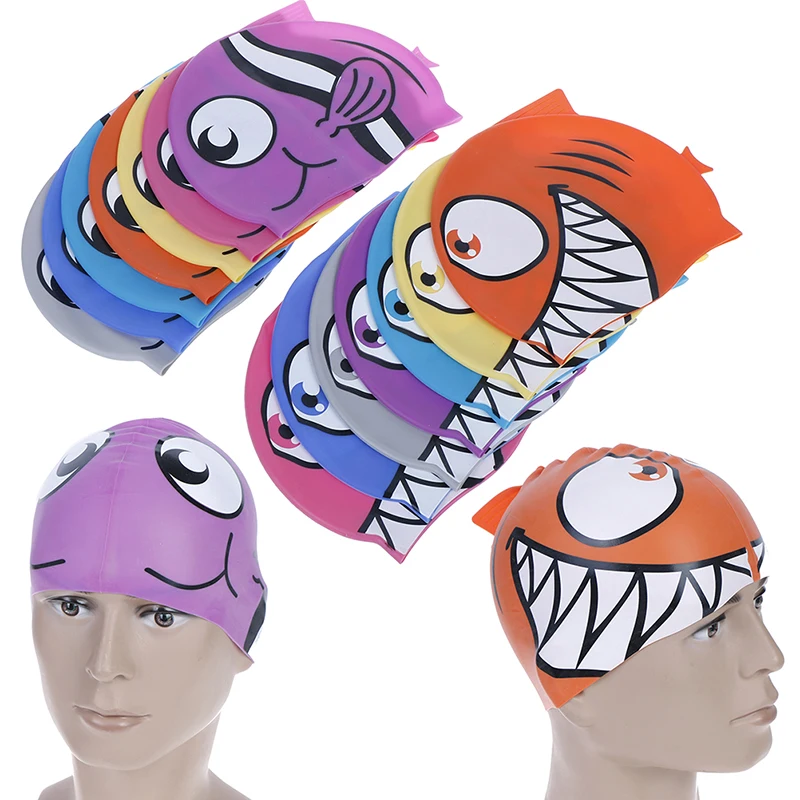 Шапочка для бассейна с милыми мультяшными рыбками Детские водонепроницаемые