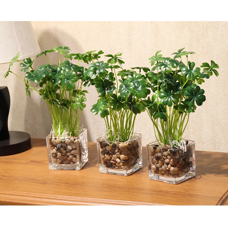 Высококачественный горшок для свежих зеленых растений искусственный клевер