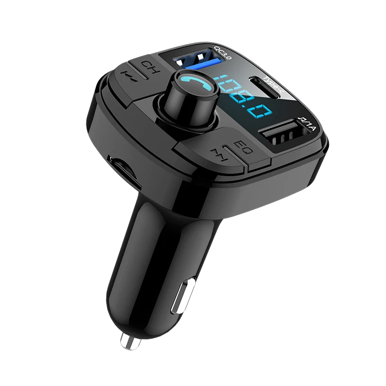LCAV BT V5.0 автомобильный fm-передатчик двойной usb type C автомобильное зарядное устройство поддерживает tf-карту/USB/многофункциональный плеер