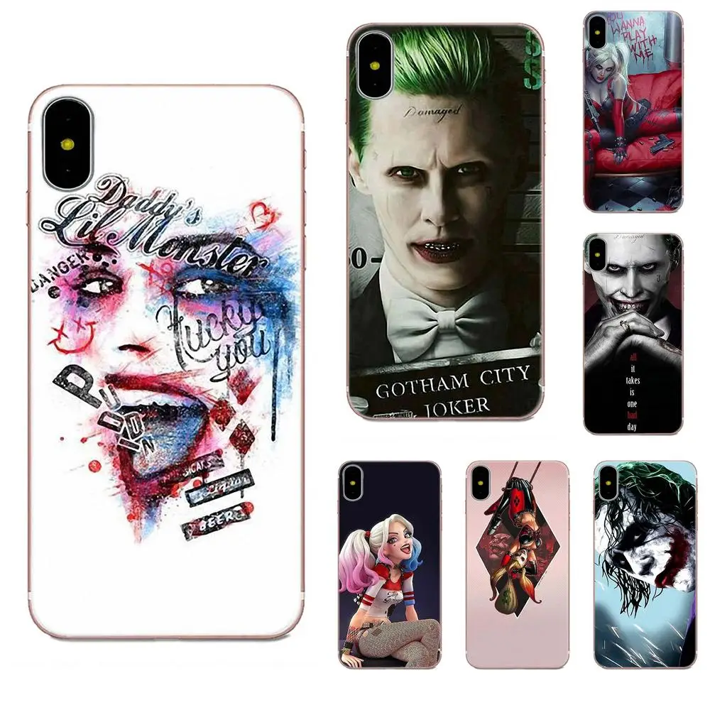 Джокер и Харли Куинн Мода для Apple iPhone 4 4S 5 5C 5S SE 6 6S 7 8 Plus X XS Max XR мягкий