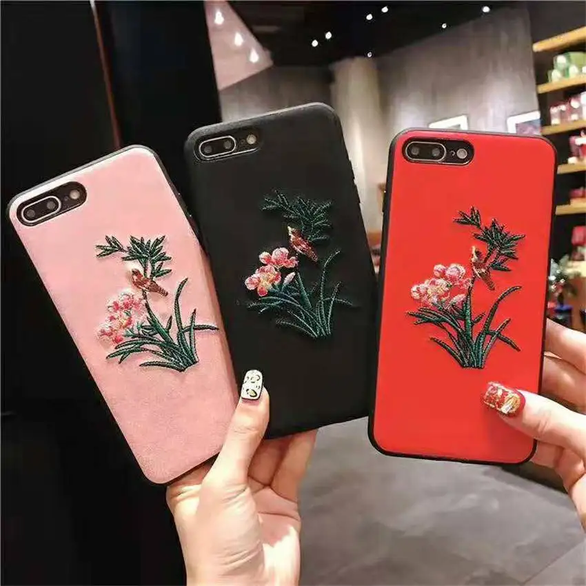 Роскошные чехлы на заднюю панель телефона для iPhone XR XS MAX 7 8 6s Plus розовые с вышивкой