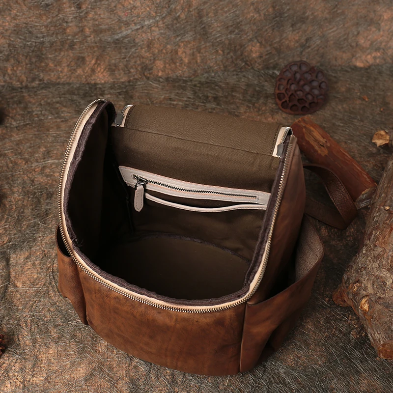 Top Grain Cow Leather Women Backpack 2019 Summer Travel Men Knapsack Bags Handmade Genuine Unisex Back Pack Lady | Багаж и сумки