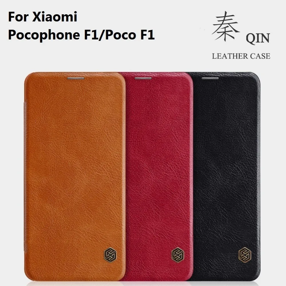 Для Xiaomi Pocophone F1 Nillkin Qin Ультра Флип Искусственная кожа чехол для Poco бумажник