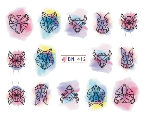 12 упак./лот водная наклейка для дизайна ногтей с полным покрытием Сова птица