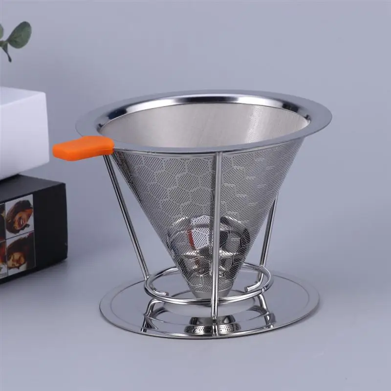 Двухслойная кофейная стойка из нержавеющей стали для фильтрации кофе