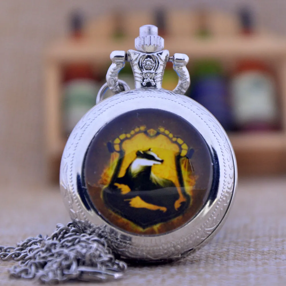 Мода Хогвартс Гарри Поттер Hufflepuff школа барсук черный/Бронзовый/серебро стекло