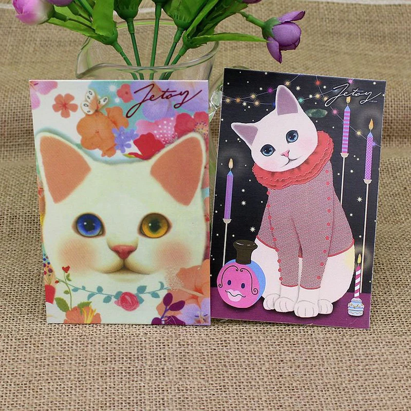 (36 шт./лот) DIY карты милый мультфильм кошка открытка Новая мода подарок на день