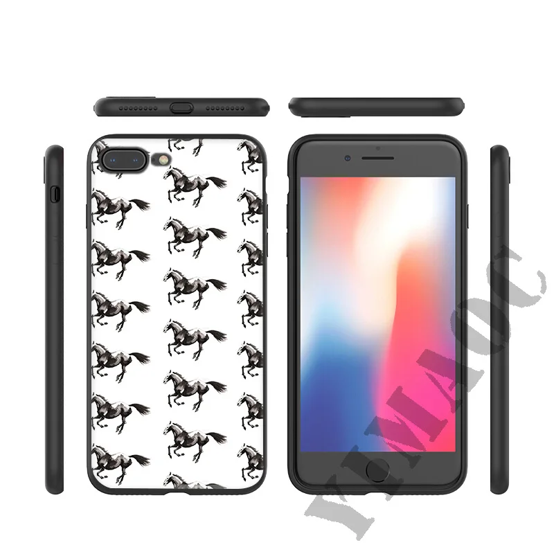 YIMAOC Horse Running Art Soft Silicone Case for iPhone 11 Pro Xr Xs Max X or 10 8 7 6 6S Plus 5 5S SE Cover |