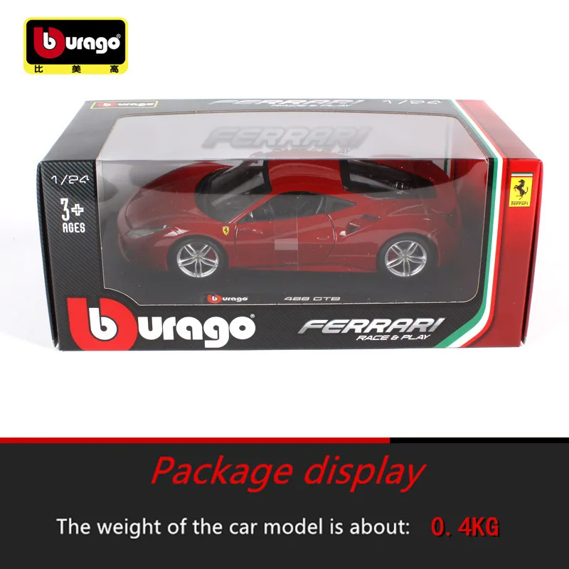 Bburago 1:24 Ferrari 488GTB коллекция производитель авторизованный имитационный сплав модель автомобиля украшение Коллекция игрушек инструменты