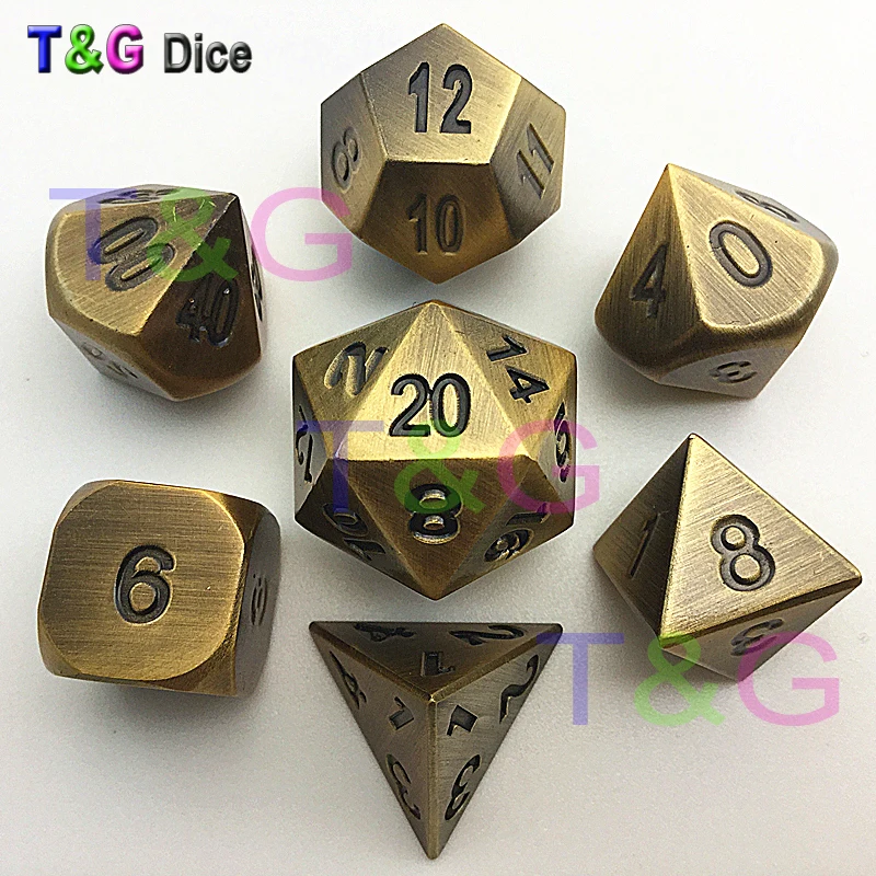 Металлические кубики для ролевых игр 7 шт в наборе|dado set|d6 dice setdnd set |