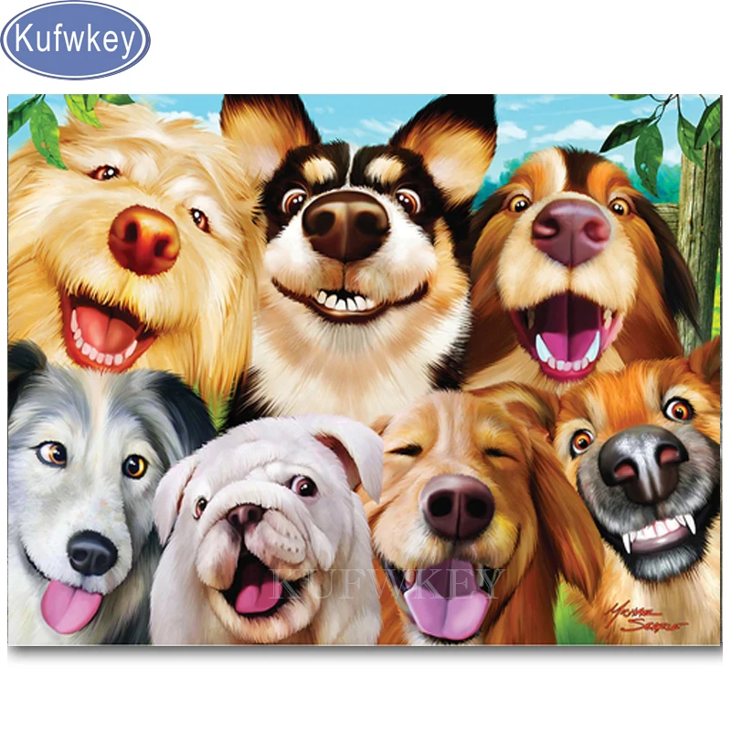 Алмазная мозаика smile dog круглая квадратная Кубик Рубика стразы картины для