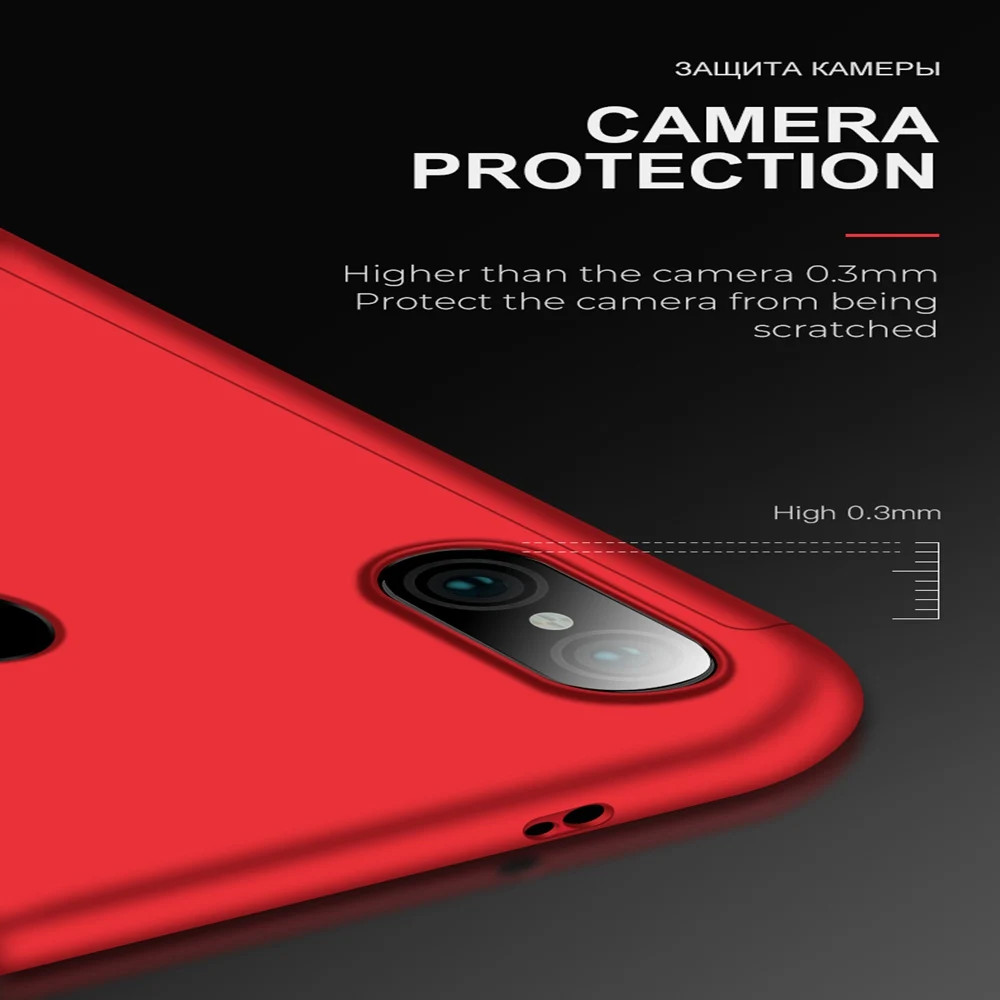 Full Protect Phone Case For Xiaomi Redmi Note 7 6 Pro Tempered Film Cover 4X 5A 5 6A Coverage PC Capa |