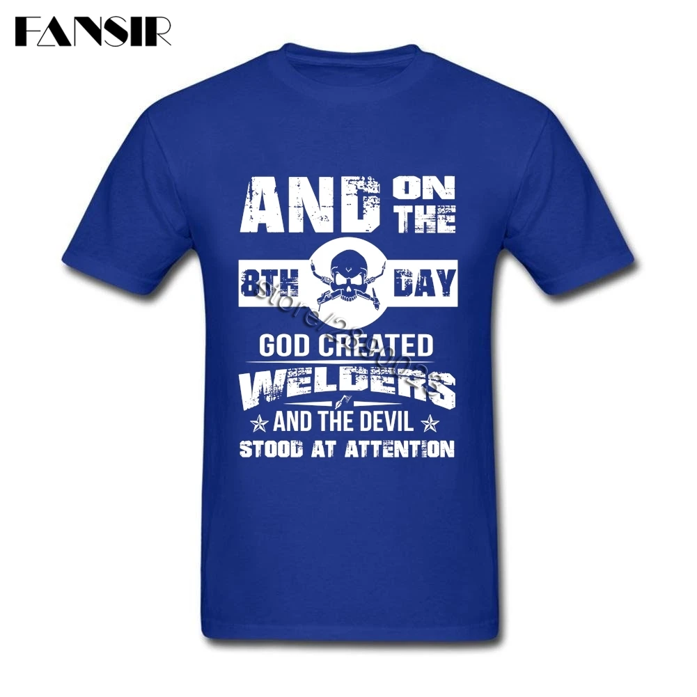 На 8 й день одежда God Created Welders винтажные мужские футболки хлопковая футболка с
