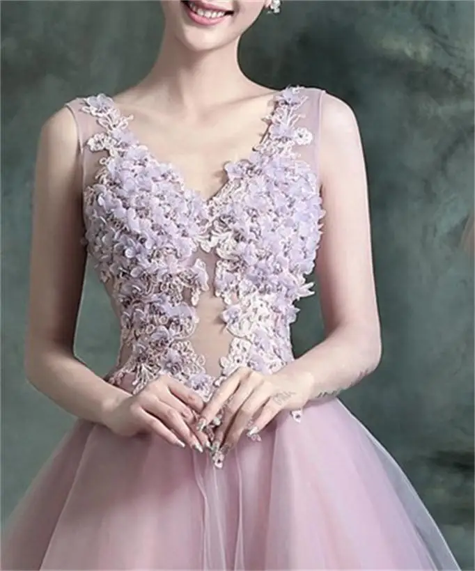 2017 Очаровательное платье с V-образным вырезом для подружки невесты выпускного