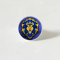 world of warcraft charm ring wow alliance horde banner flag logo glass cabochon game for gamer souvenir gift