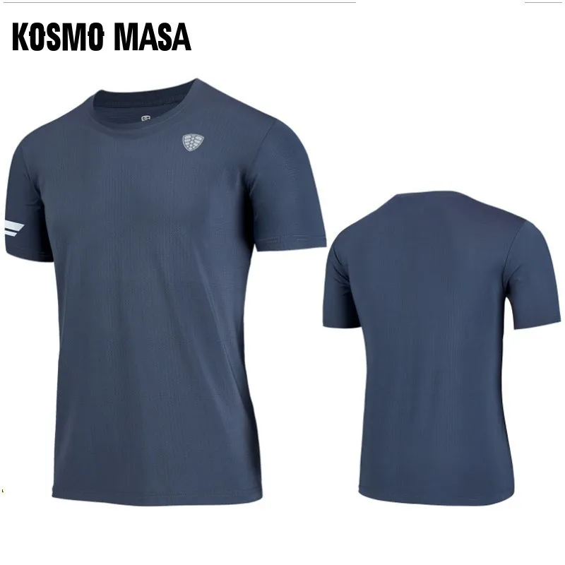 KOSMO MASA футболки для фитнеса, мужские футболки, крутая летняя дышащая быстросохнущая Повседневная футболка с коротким рукавом, топы 4XL, футболки для мужчин MC0385