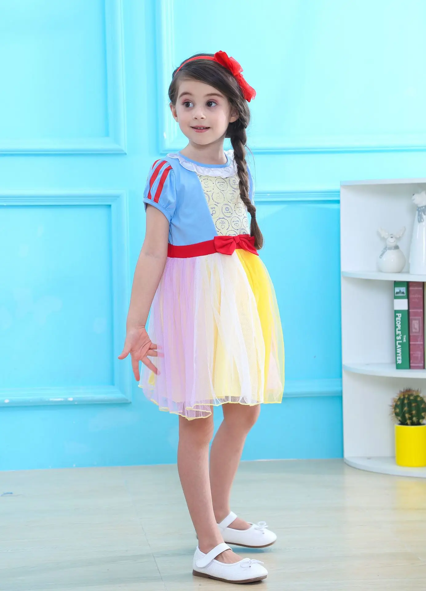Party Dresses sleeves kids dresses for girls snow White Cosplay Princess Alice In Wonderland Halloween Costume Stage Show | Детская