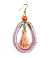 wholesale handmade ethnic jewelry vintage dangle earrings with tassel pendants earrings summer style nickel free