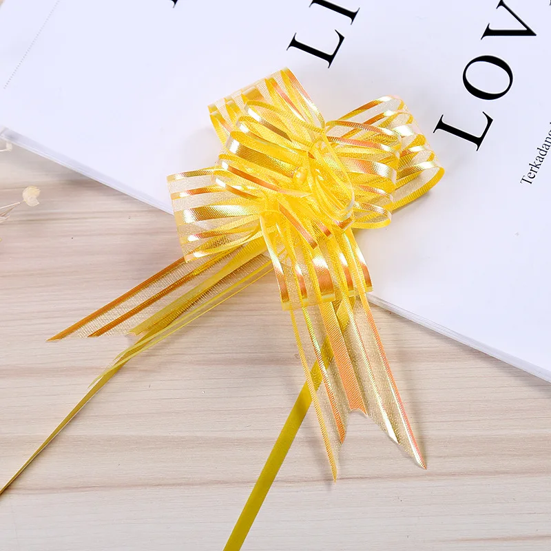 yellow 10 шт. украшения для свадебного автомобиля, подарочная упаковка, бант, ленты для детского душа, украшения для дня рождения, вечеринки, вечерние украшения для взрослых - Цвет: yellow