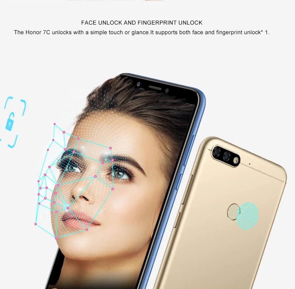 Honor Play 7C мобильный телефон 5,99 дюймов полный Экран 4 Гб оперативной памяти, 32/64GB 13MP+ 8MP Камера 3000 мА/ч, 4G LTE Android 8,0 смартфон