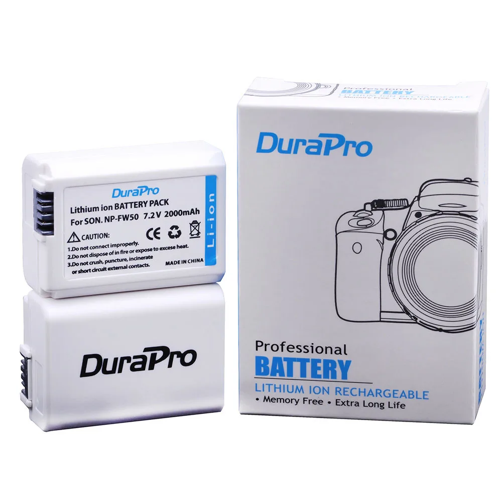 

DuraPra 2000mAH NP-FW50 NP FW50 Battery NPFW50 Bateria for Sony Alpha SLT-A33 SLT-A35 SLT-A37 SLT-A37K SLT-A37M SLT-A55 SLT-A55V