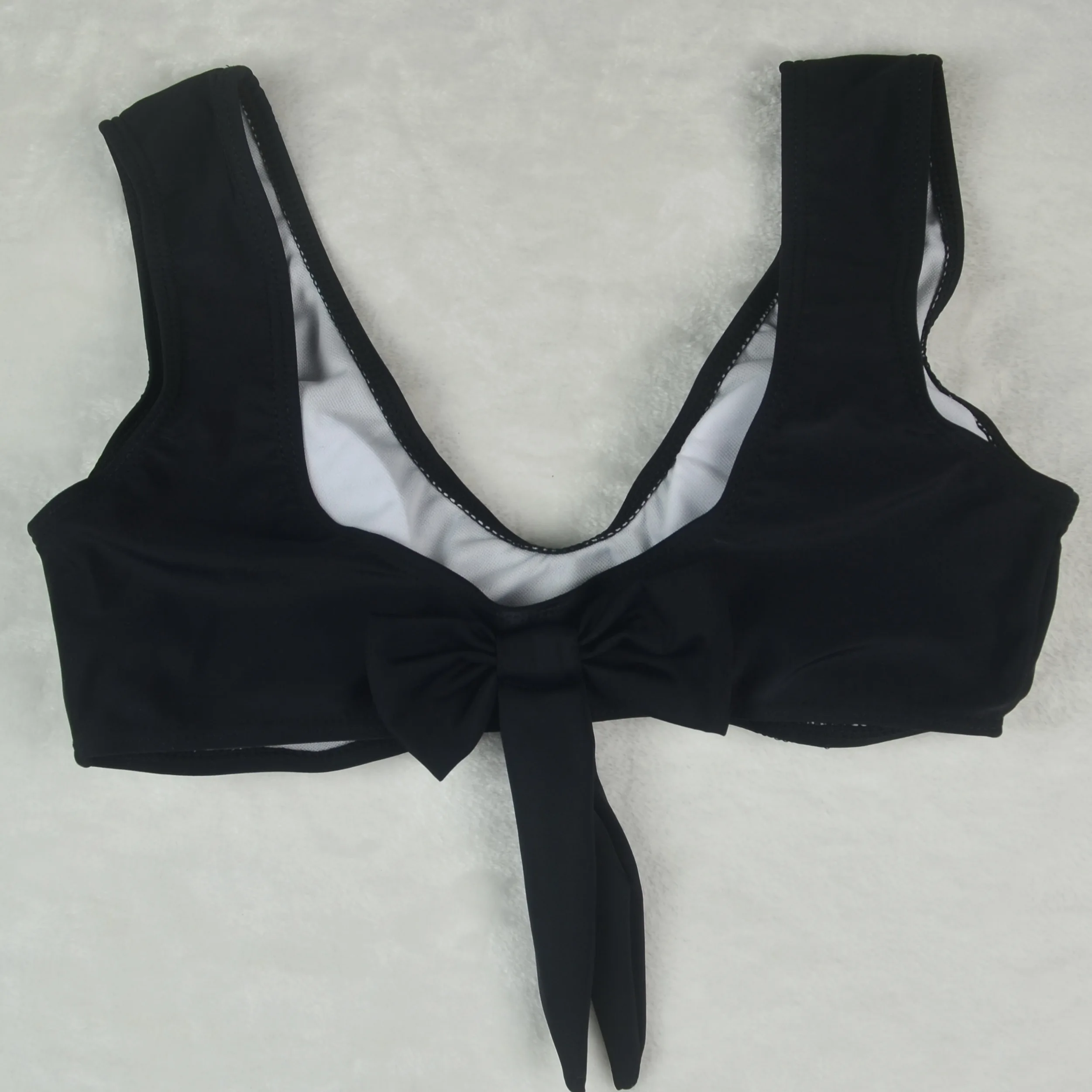 Hot Selling Sexy Women Striped Print Tube Top Split Swimsuit Bow Set Bikini High Waist Two Piece Swimwear |