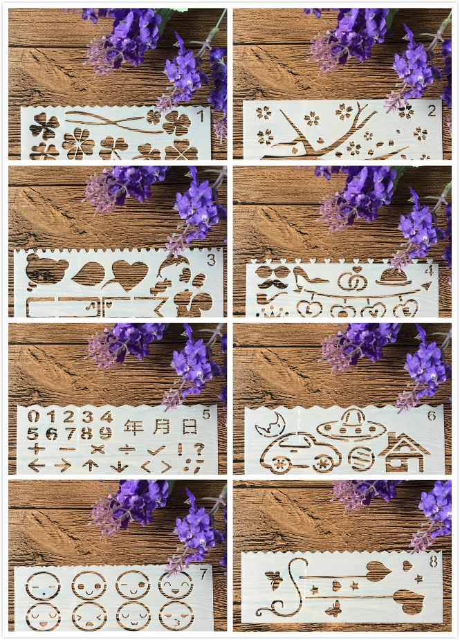 8 шт./компл. 15x5 см цветок календарь DIY ремесло трафареты стены краски скрапбук