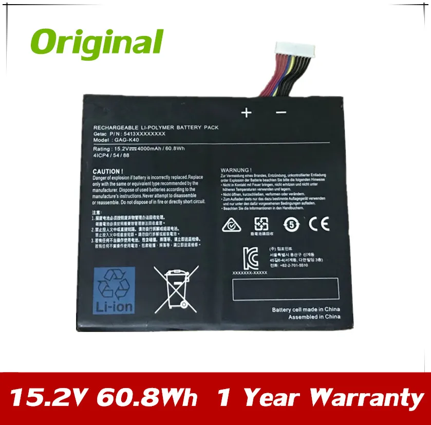 7XINbox 15.2V 60.8Wh 4000mAh Original GAG-K40 4ICP4/54/88 Laptop Battery For Getac Tablet | Batteries