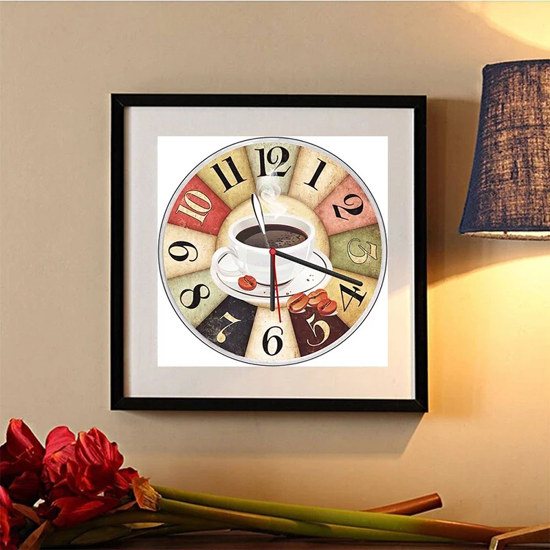 5D Diy Diamond Painting Full Round Drill New Arrival Coffee Clock Handmad Mosaic Embroidery decorations Home Decor | Дом и сад