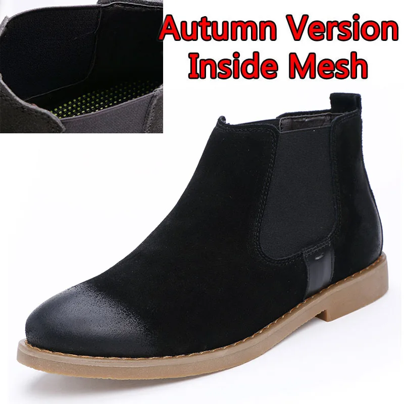 Autumn Black Сургут мужские повседневные сапоги, модные мужские теплые плюшевые зимние сапоги, высокие кроссовки, Мужские осенне-зимние ботильоны размера плюс 38-44 - Цвет: Autumn Black