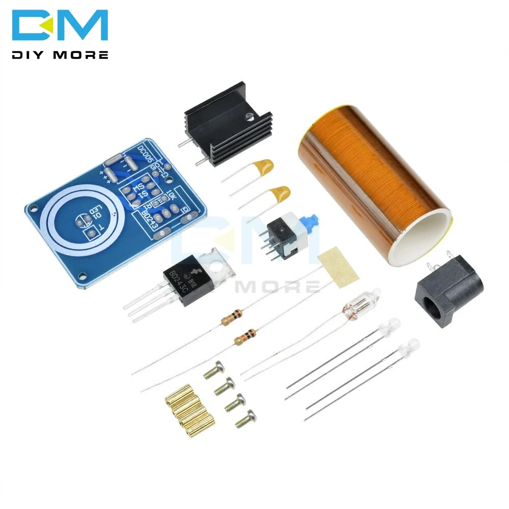 BD243 BD243C Mini Tesla Coil Magic Props DIY Parts Empty Lights Technology Diy Electronic Kit Mini Tesla Coil Module