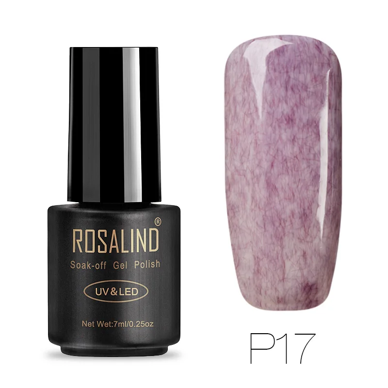 P17 ROSALIND 7 мл Лак для ногтей искусственный мех эффект P01-26 гель лак для ногтей Дизайн ногтей УФ светодиодный отмачиваемый гель белый лак набор для маникюра - Цвет: P17