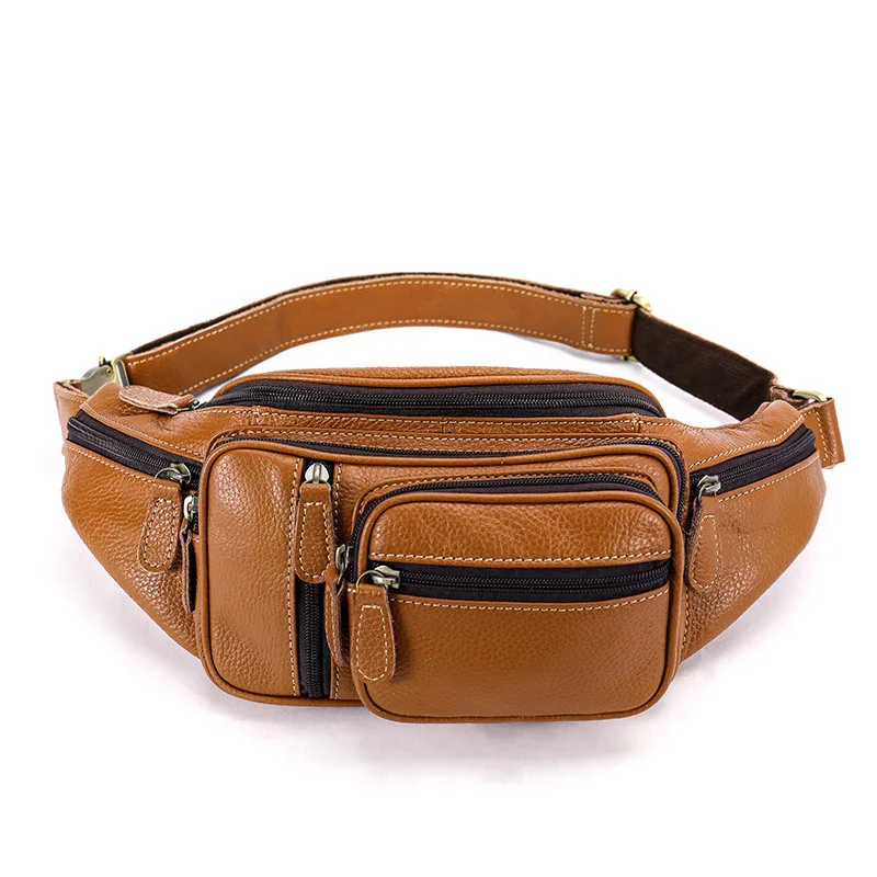 Поясная сумка Fanny Pack для мужчин нагрудная Сумочка на плечо из натуральной кожи
