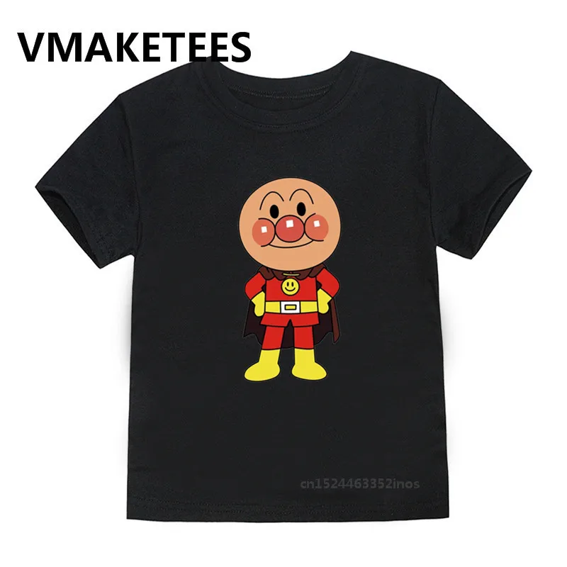 Anpanman/футболка для мальчиков и девочек с мультяшным принтом детская модная одежда