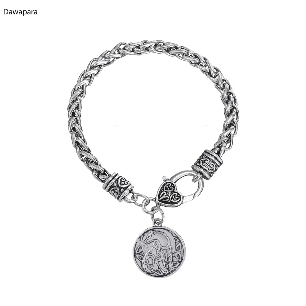 Dawapara Ирландский Узел троица символ животных Медведь Амулет браслет в стиле панк