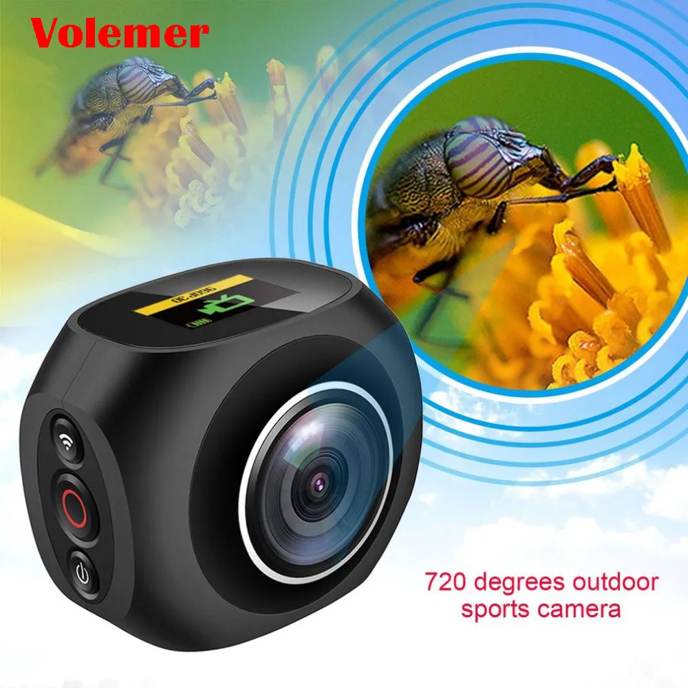 Volemer панорамная видеокамера 360 градусов VR HD 4K Высокое разрешение Wifi UHD