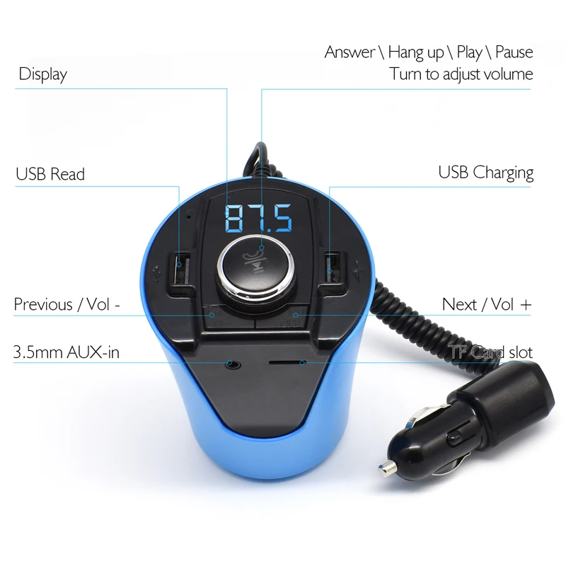 Bluetooth гарнитуры автомобильный fm трансмиттер MP3 плеер Dual USB Зарядное устройство