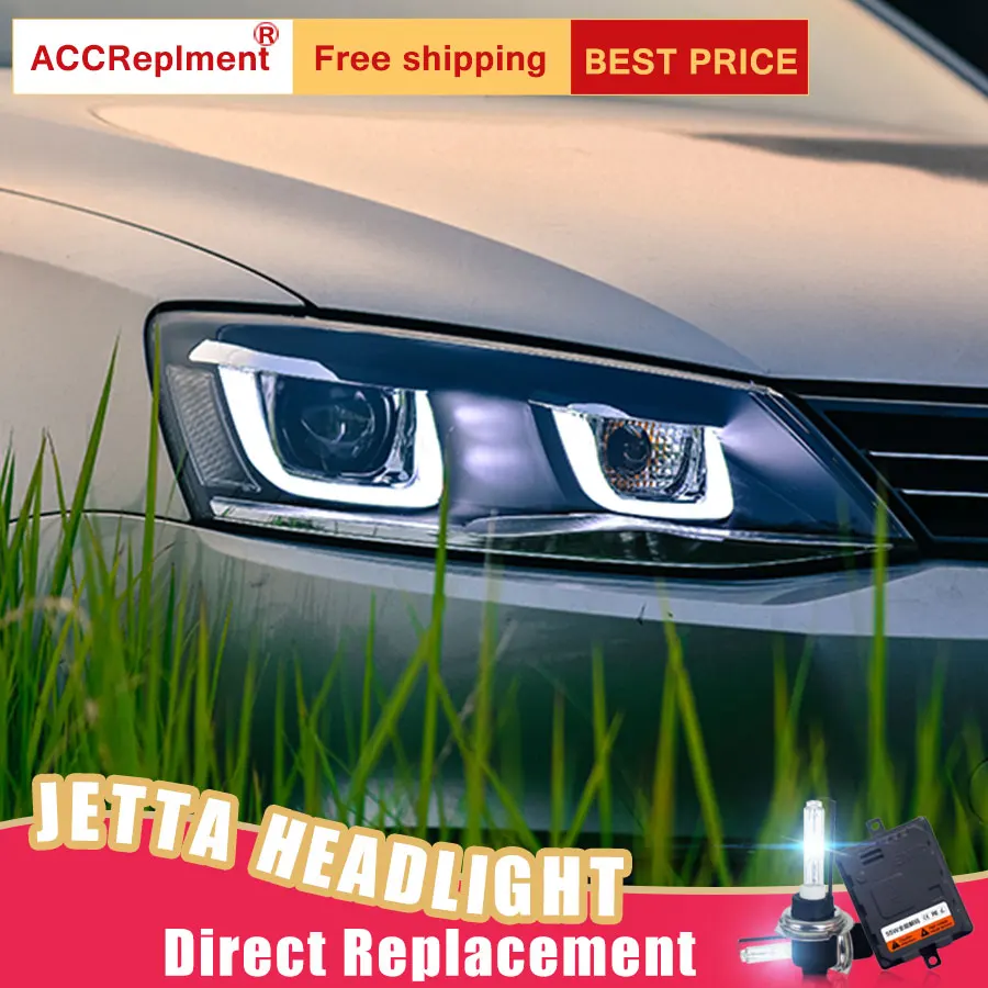 2Pcs LED Headlights For VW Jetta 2012-2015 led car lights Angel eyes xenon HID KIT Fog Daytime Running Lights | Автомобили и