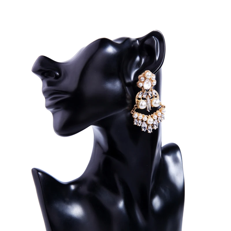 Серьги женские с искусственным жемчугом и кристаллами | Украшения аксессуары
