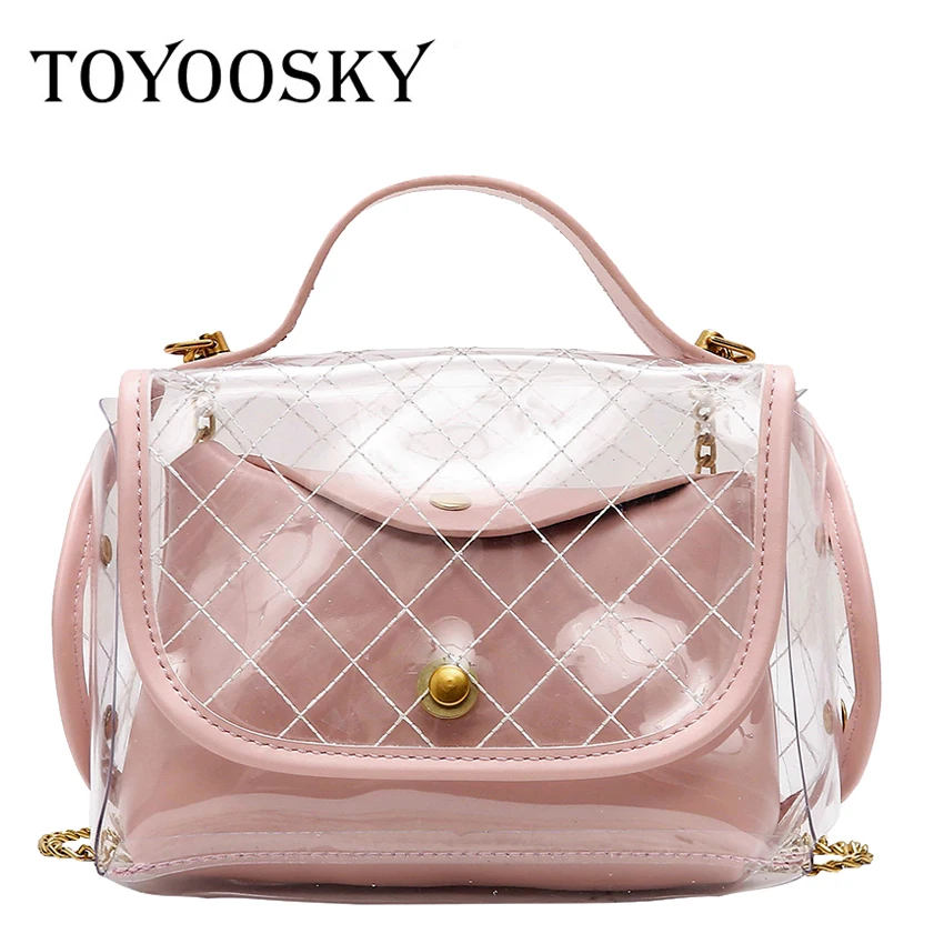 TOYOOSKY женская прозрачная сумка с голограммой пвх летняя пляжная мессенджер