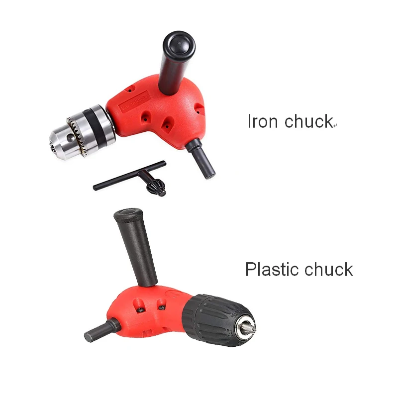 

1X Round Shank Right Angle Drill 90 Degree Electric Power Cordless Drill Bend Extension Chuck Drill Adapter With Keyless Chuck