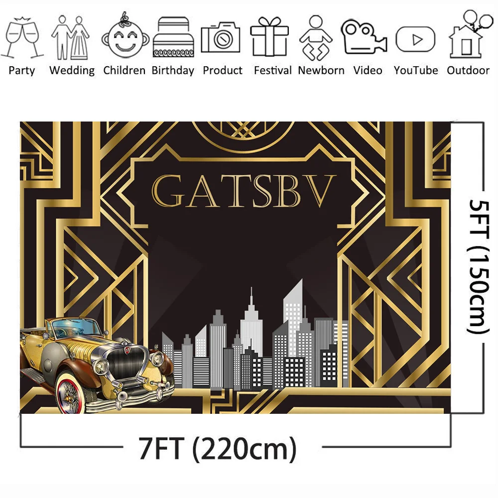 MOCSICKA большой Гэтсби фон для фотографий на день рождения украшение