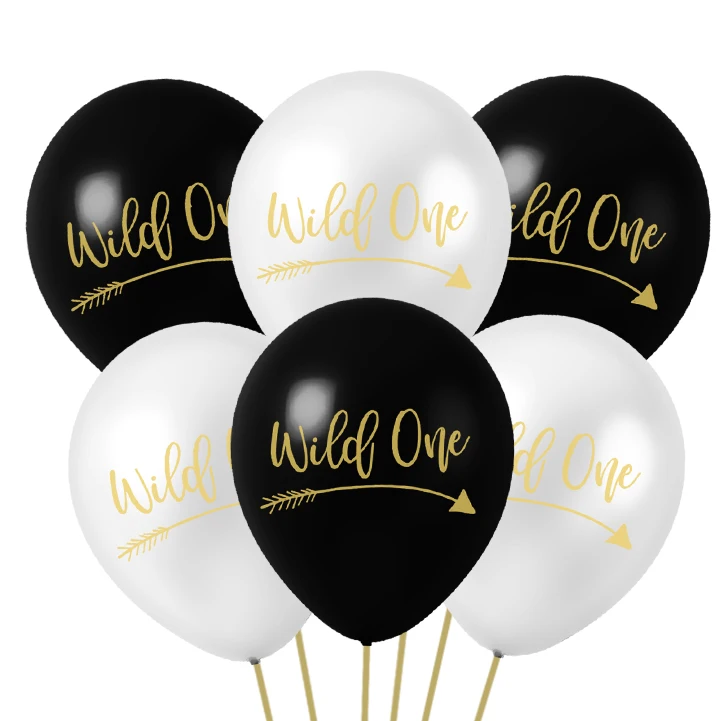 10 шт. дюймов и надписью Wild One из латекса с золотыми буквами воздушные шары для