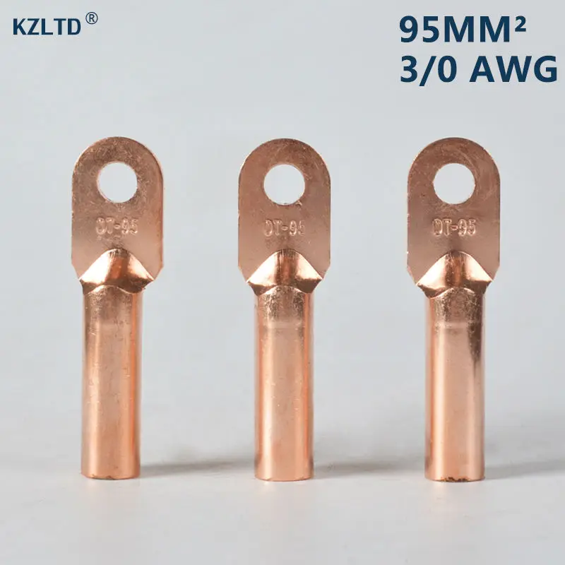 Медные трубчатые Кабельные Клеммы 5 шт./лот зажим для аккумулятора конец кольца 95